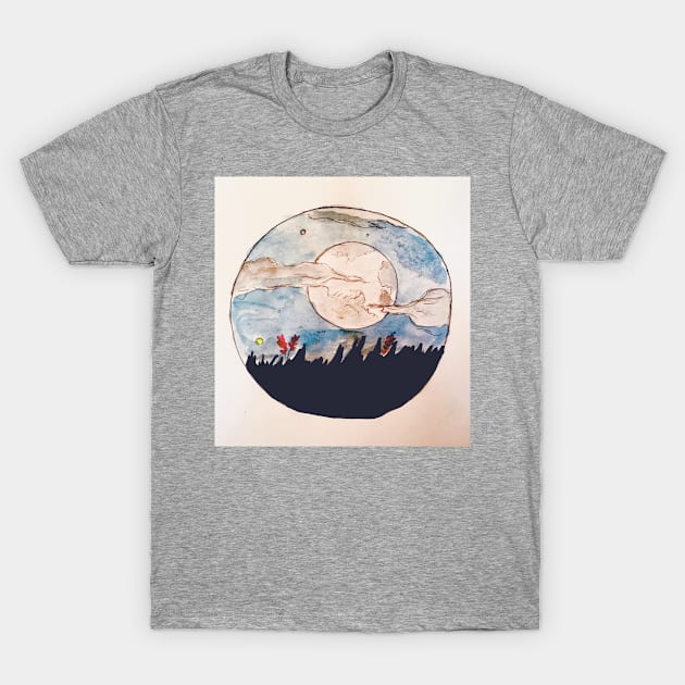 Full Moon T-Shirt by Flowersnbees